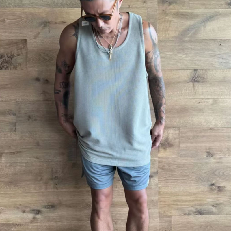 涩谷制作原创品牌THoracle排汗透气轻薄华夫格运动休闲MDNS背心