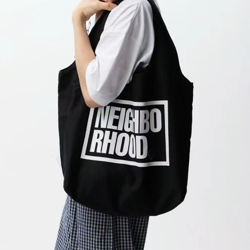 涩谷制原创品牌THoracle全棉水洗斜纹字母印花托特包手提帆布袋