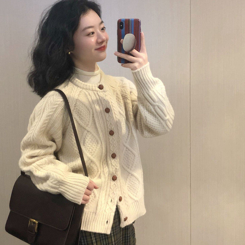 麻花开 衫毛衣女装外套秋冬新款设计感慵懒宽松百搭针织衫软糯上,个性定制/设计服务/DIY,棉服工装,淘宝优惠券,粉丝福利购,淘宝优惠卷