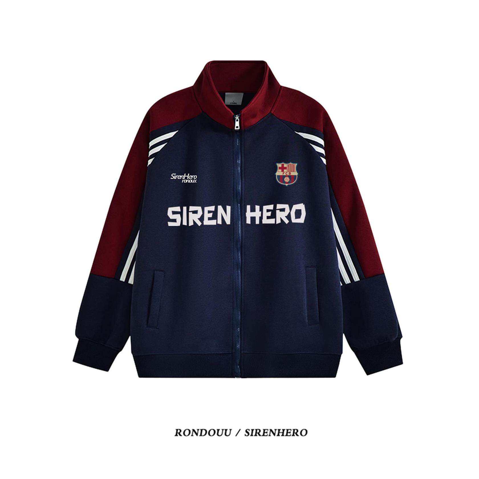 美式覆古撞色三条纹立领卫衣男女秋冬加绒加厚宽松棒球服开衫外套,女装/女士精品,卫衣/绒衫,淘宝优惠券,粉丝福利购,淘宝优惠卷