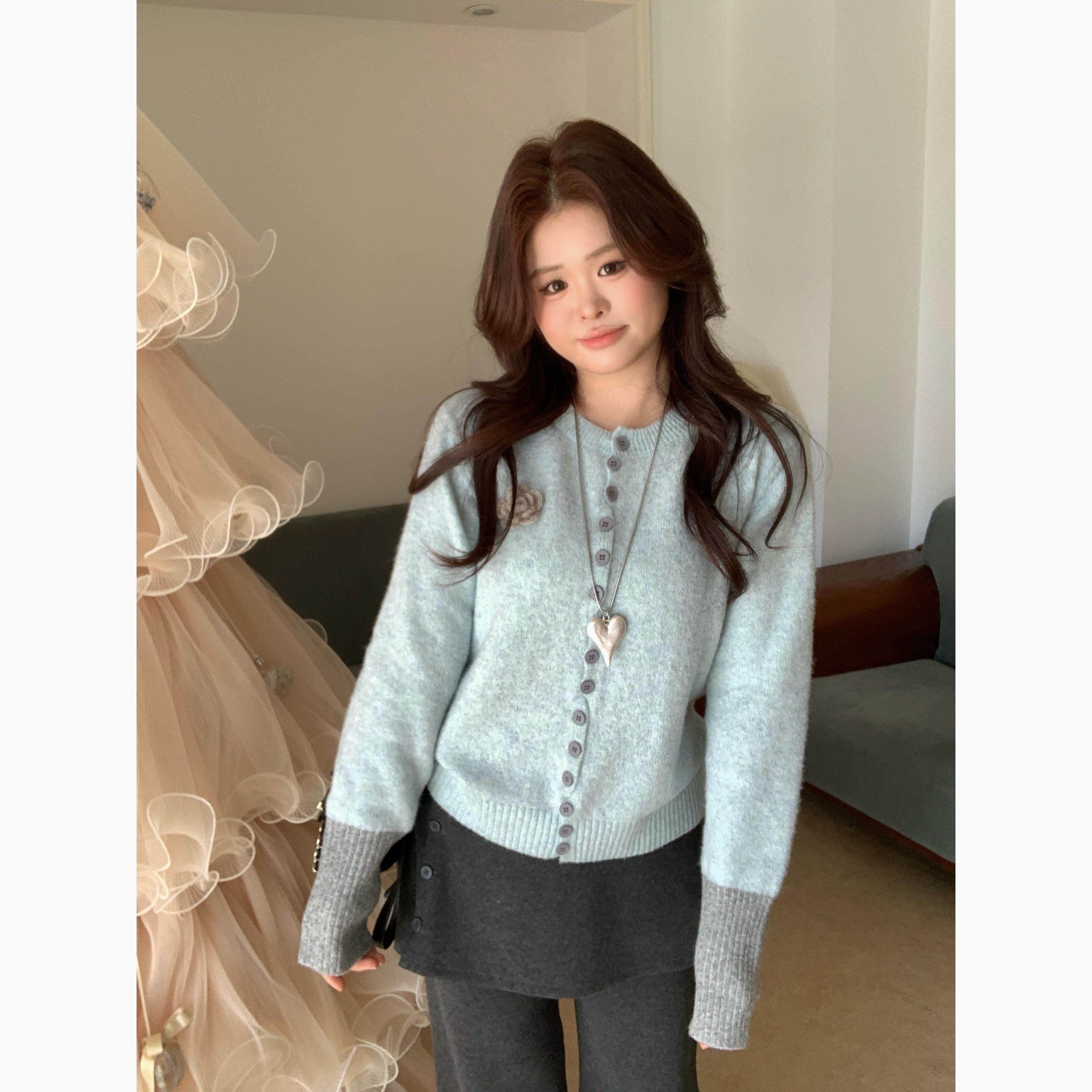 大头婷微胖定制冬季大码亲肤针织开衫毛衣外套女慵懒百搭胖mm上衣