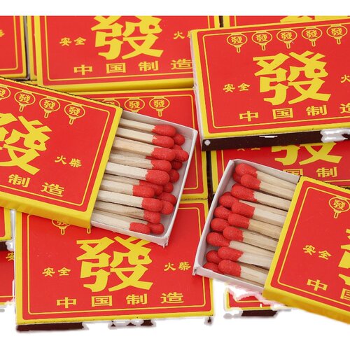 老式发财火柴怀旧复古火柴洋火家用安全香薰户外长杆火柴点烟火柴