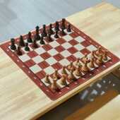 chess大号国际象棋高92mm树脂木纹加重棋子比赛斯汤顿国际