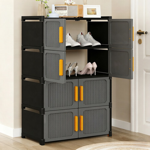 开门鞋柜简易家用多层收纳柜走廊卧室防尘鞋架出租房用门口放鞋柜