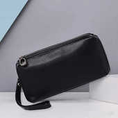 澳懿手拿包男士 真皮软皮横款 拉链钱包休闲复古头层牛皮青年钱包潮