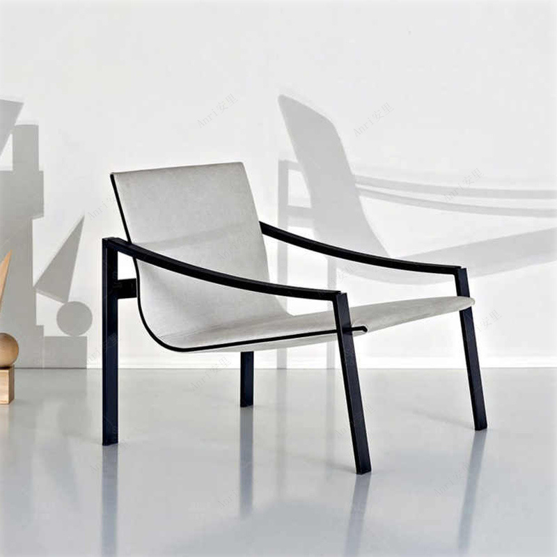 简约扶手金属休闲靠背沙发椅