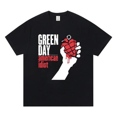 Greenday T-shirt欧美著名乐队字母夏季圆领休闲大码短袖T恤男女