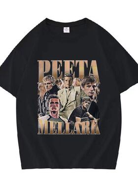 Peeta Mellark欧美创意时尚图案印花图案大码休闲短袖T恤男上衣