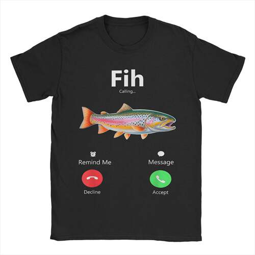 Fih Calling Remind Me欧美印花趣味搞笑梗BF短袖T恤男INS上衣