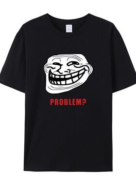 TROLLFACE MEME RAGE Funny TROLL JOKE INTERNET短袖T恤男女棉