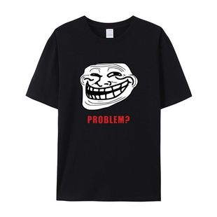 TROLLFACE MEME RAGE Funny TROLL JOKE INTERNET短袖T恤男女棉
