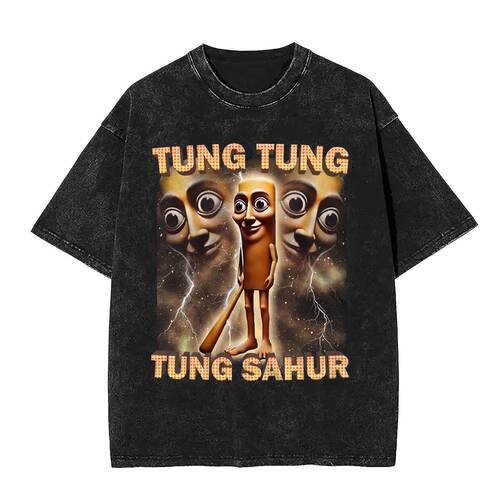 Tung Tung Tung Sahur  T Shirt木棍人鳄鱼轰炸机意大利脑腐T恤男