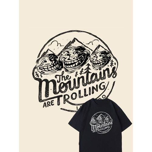 Trollface滑稽脸巨魔脸恶搞复古黑T短袖
