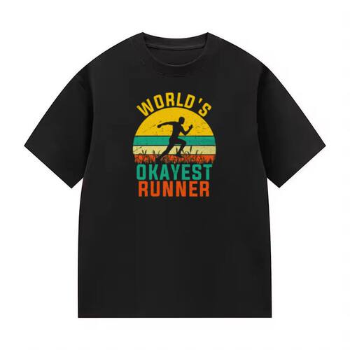 Funny Running -WORLD'S OKAYEST RUNNER- T-Shirt 趣味印花短袖T