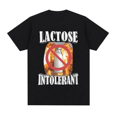 Lactose Intolerant  T-shirt乳糖不耐受趣味图案短袖上衣T恤男女
