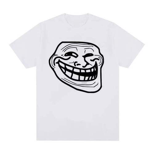 Troll Face Memes Angry Man Issues巨魔脸创意图案短袖T恤男