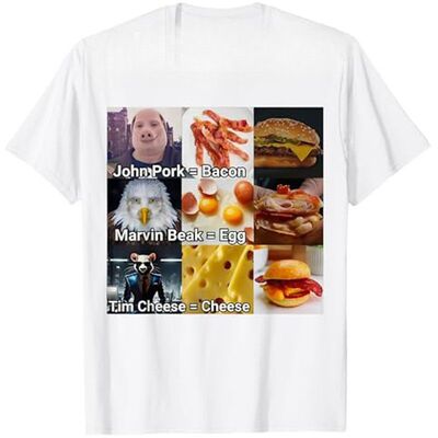 John Pork 欧美搞笑时尚简约约翰·波克圆领休闲纯棉短袖T恤男女