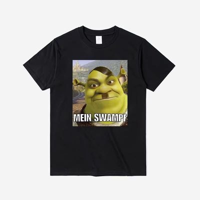 Shrek Expression Pack T-shirt 趣味搞笑表情包大码短袖T恤男女