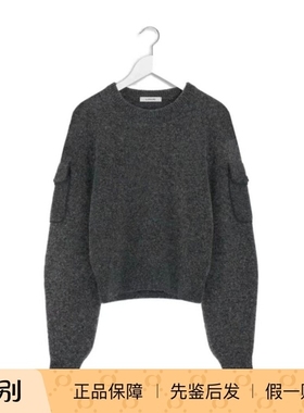 Lemaire 25秋冬灰色圆领短款羊毛针织毛衣正品代购TO1413 LK107M
