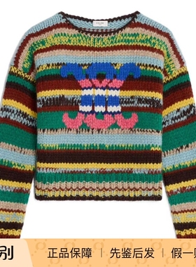 Celine 26春夏女士羊驼毛条纹针织毛衣正品代购RY0PR2V08.31GM