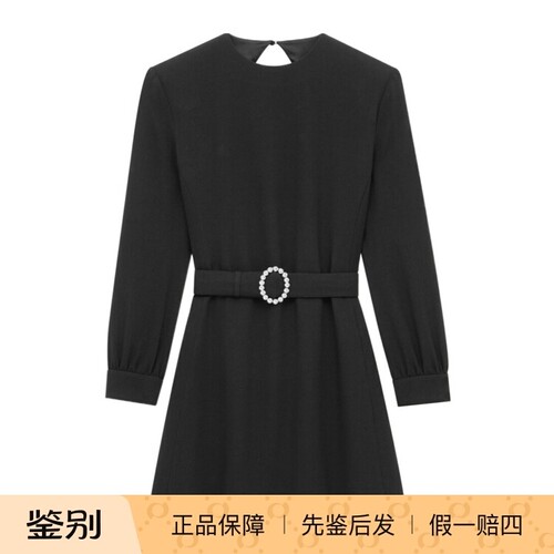 SaintLaurent黑露背迷你连衣裙