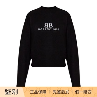 818418T1725 代购 balenciaga巴黎世家 25秋冬黑色女士针织毛衣正品