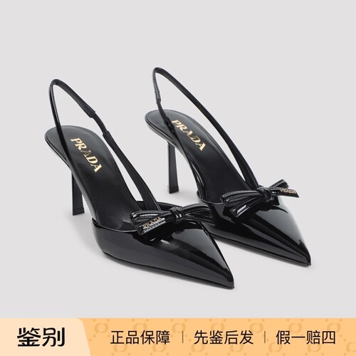 普拉达女士尖头蝴蝶结高跟凉鞋