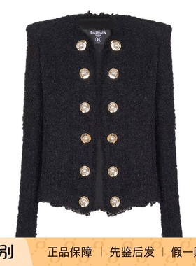 Balmain巴尔曼 25秋冬 黑色女士短款夹克正品代购FF1SM508XC670PA