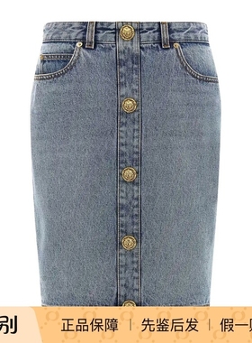 balmain巴尔曼 25秋冬 蓝色女士牛仔半裙正品代购FF0LC267DF976AW