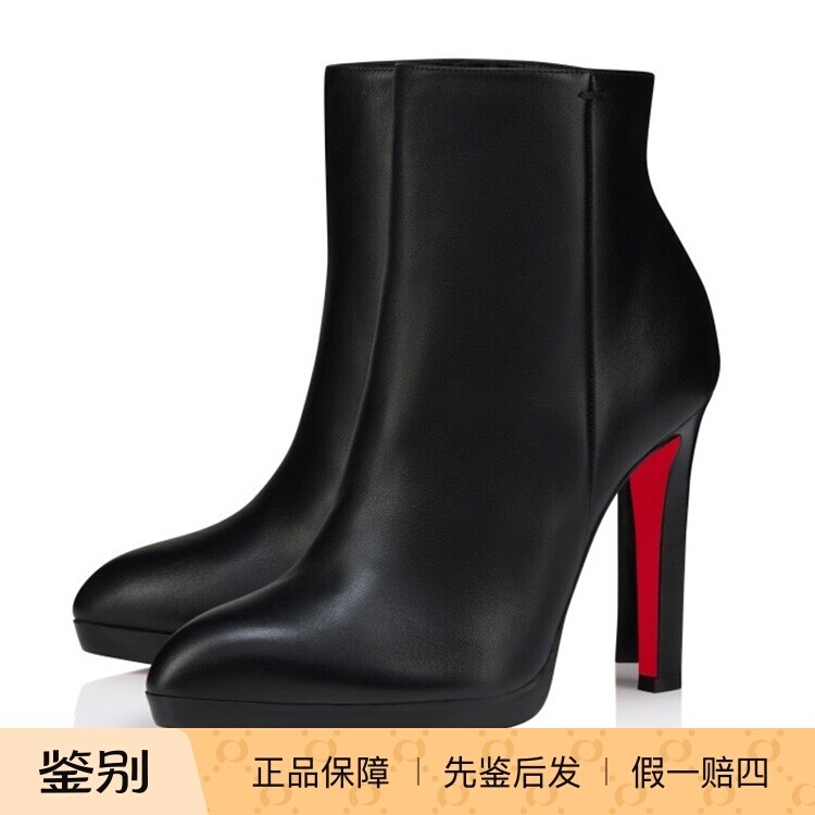 Christian Louboutin路铂廷 25秋冬黑色女士高跟圆筒短靴正品代购