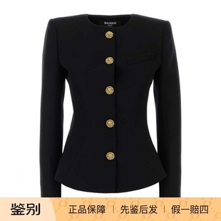 代购 夹克正品 FF0SK693WC 25秋冬女士圆领单排扣长袖 Balmain巴尔曼