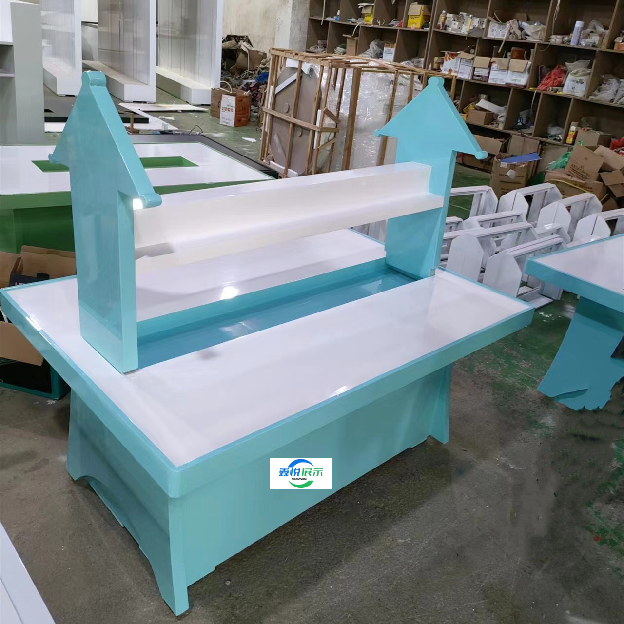 儿童手工玩具桌游乐场室内创意diy桌游多功能玩具桌带展示架商用