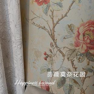 薔薇莫奈花園 氛圍感 酒店別墅背景墻 酒店都澤壁布 繽紛田園美式