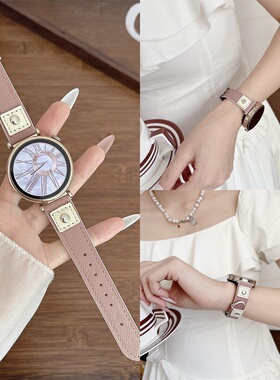 适用于华为watch fit543复古女表带真皮表带fit4pro小米89pro红米