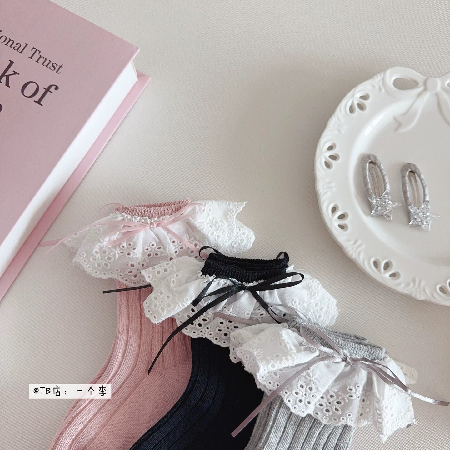 春季新款女童韩系蓬蓬蕾丝布艺大花边公主袜洛丽塔中筒堆堆袜小腿