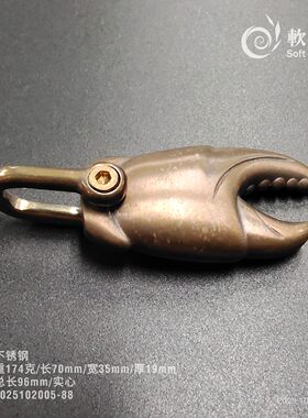 软兵斋不锈钢防狼果尔考打狗棒布鲁头流星锤户外一体防身螃蟹爪