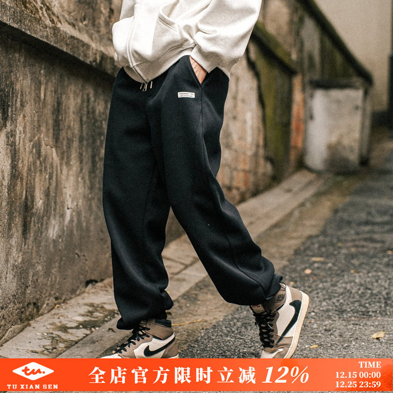 兔先森秋冬重磅奥粒绒休闲裤卫裤