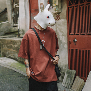 美式 潮牌体恤衫 复古趣味印花短袖 半袖 上衣 t恤男士 兔先森2026夏季