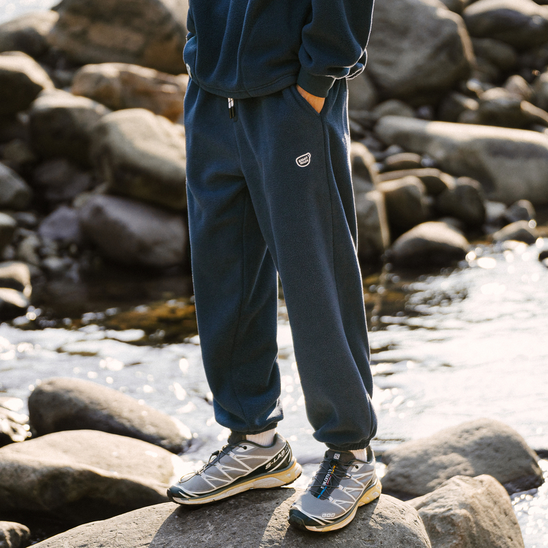 兔先森秋冬季纯色摇粒绒束脚裤男宽松休闲长裤运动裤加绒加厚卫裤