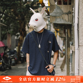 复古华夫格短袖 兔先森春夏季 新款 t恤男上衣口袋刺绣宽松圆领体恤