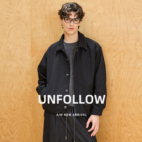 UNFOLLOW 复古假两件夹克男秋季新款高级感外套宽松休闲工装上衣