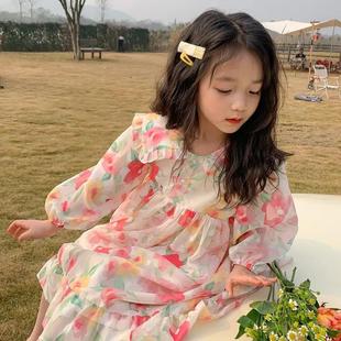 儿童韩版 女童春装 连衣裙2022新款 童装 小童碎花长裙宝宝洋气公主裙