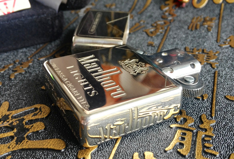 zippo打火机原装正品纯银万宝路正版美国男士刻字正品防风