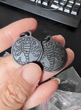 雪谦寺唐东杰布莲师铁蝎戒指吊坠