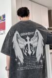 270g重磅纯水洗做旧短袖t恤男高街美式复古半袖SX2704-P38控58，男装T恤，星座610B-1
