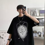 夏季港风纯短袖T恤男美式大码印花百搭体恤上衣T907-P30，男装T恤，星座610B-1