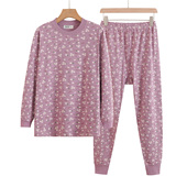 线衣中老年妈妈保暖内衣套装 老人纯棉秋衣秋裤 女士宽松加大棉毛衫