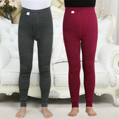 高腰热能裤 中老年人纯棉线裤 修身 男女加绒加厚保暖裤 护腰护膝秋裤