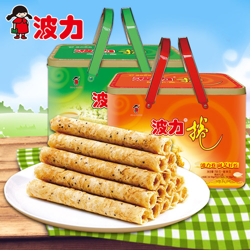 波力卷36g铁罐怀旧宝宝零食礼盒