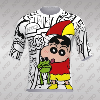 NTO新款骑行服蜡笔小新长短袖高弹自行车服紧身舒适透气男女